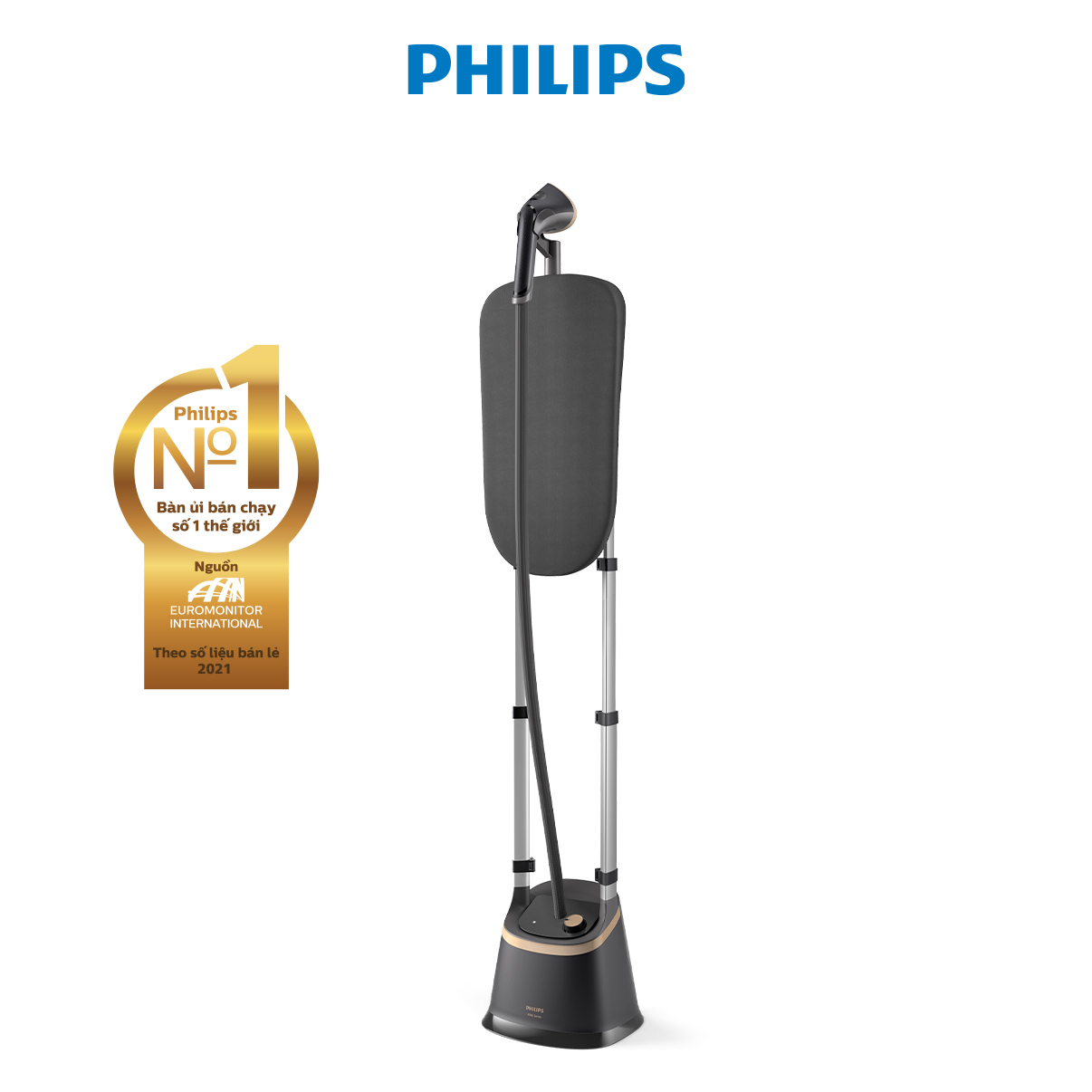 Bàn Ủi Hơi Nước Trụ Đứng Philips STE3170 /80 Có Cầu Ủi StyleBoard nghiêng, Premium (2000W) - Hàng Chính Hãng