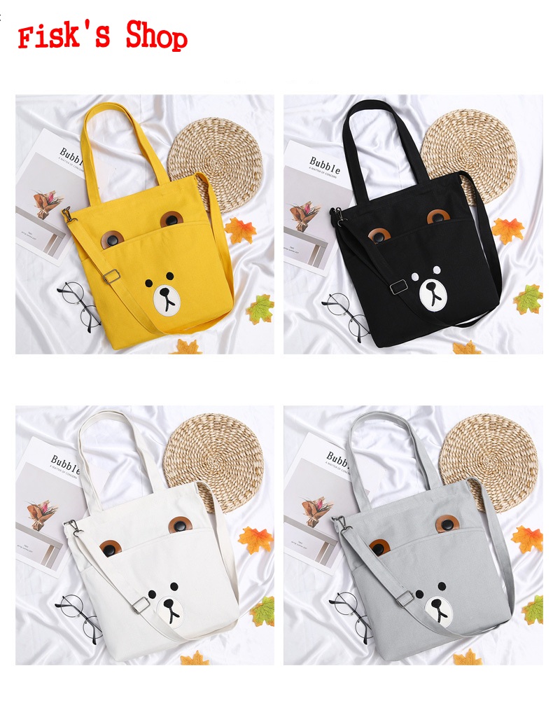Túi tote, túi vải đeo chéo cute, túi đi học, túi đựng sách, túi dã ngoại, túi đi chơi