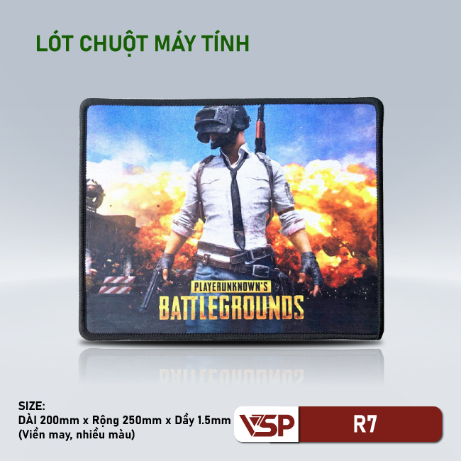 Lót chuột VSP R7 200 x 250 x 1.5 mm May viền [Hình ngẫu nhiên] - Hàng chính hãng TECH VISION phân phối