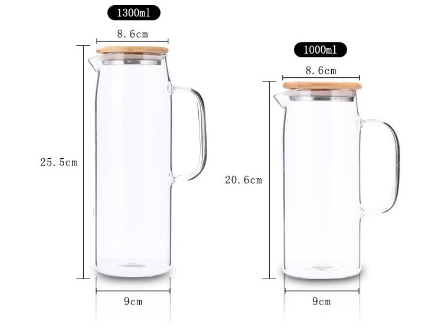 Bình đựng nước thủy tinh chịu nhiệt nắp gỗ - ANTH489