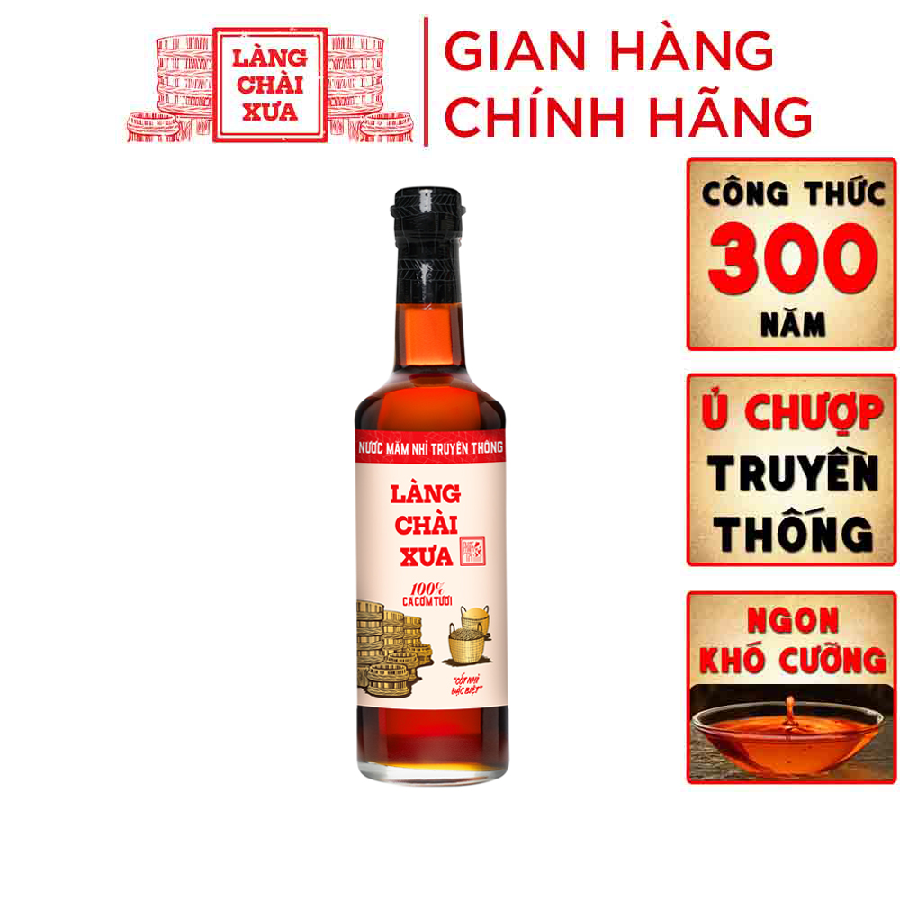 Đặc Sản Phan Thiết - NướC MắM Nhỉ Làng Chài Xưa Truyền Thống Nhãn Đỏ Chai Thủy Tinh 500Ml Cốt Nhỉ Đặc Biệt Vị Đậm Đà Gu Ông Bà Xưa Từ 100% Cá Cơm Tươi Không Chất Bảo Quản