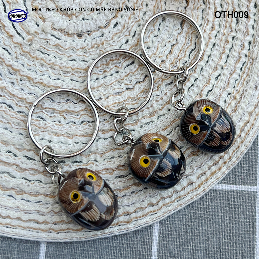 Móc Khóa Sừng Hình Cú Mập Mũm Mĩm Hình Dáng Đáng Yêu HAHANCO - OTH009