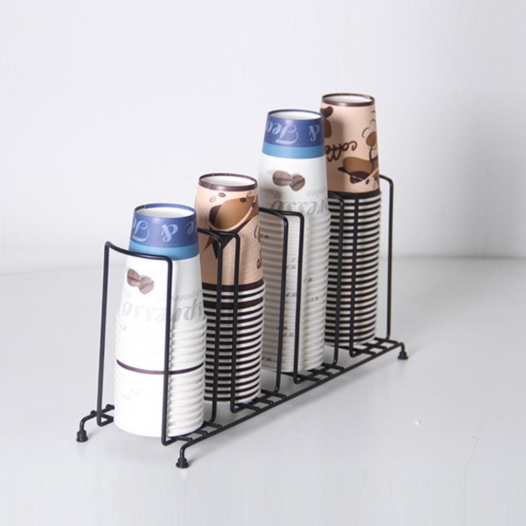 Paper Cup Dispenser 4 Stacks Lid Holder Kitchen Rack Drink Stand Rack 100mm