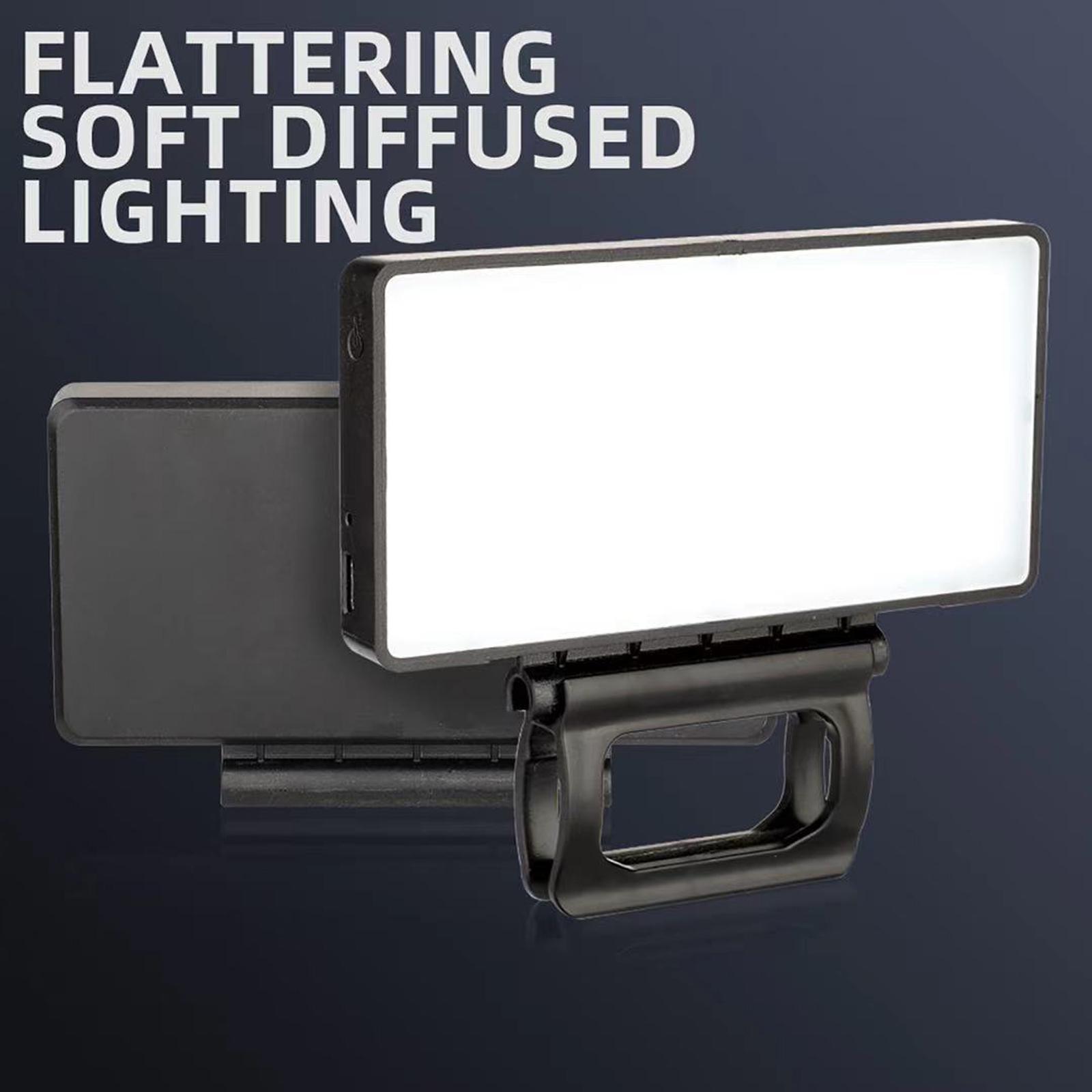 LED Video Fill Light, Clip on 3 Light Modes Selfie Light for Live Streaming Filming