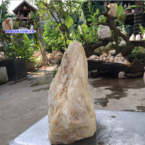 Trụ đá thạch anh hồng thô tự nhiên nguyên khối cải thiện phong thủy 18kg )-K96
