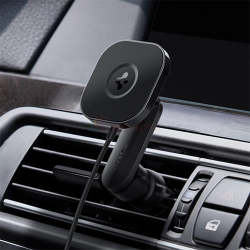 Giá đỡ điện thoại trên xe hơi Spigen Onetap Pro Wireless Magnetic Car Charger Air Vent ACP02615 - Hàng chính hãng