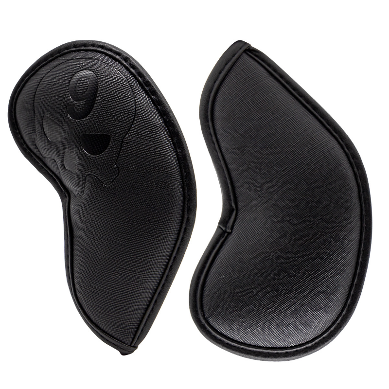 Câu lạc bộ golf Bìa Iron Iron Headcover USA với đầu golf màu đỏ/trắng bao gồm câu lạc bộ golf đầu sắt Nêm bao gồm 10 %/bộ màu: Skull đen