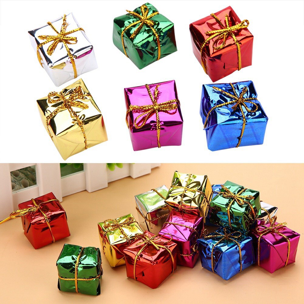 Combo 12 Hộp Quà Xinh Xắn Trang Trí Giáng Sinh Cây Thông Noel