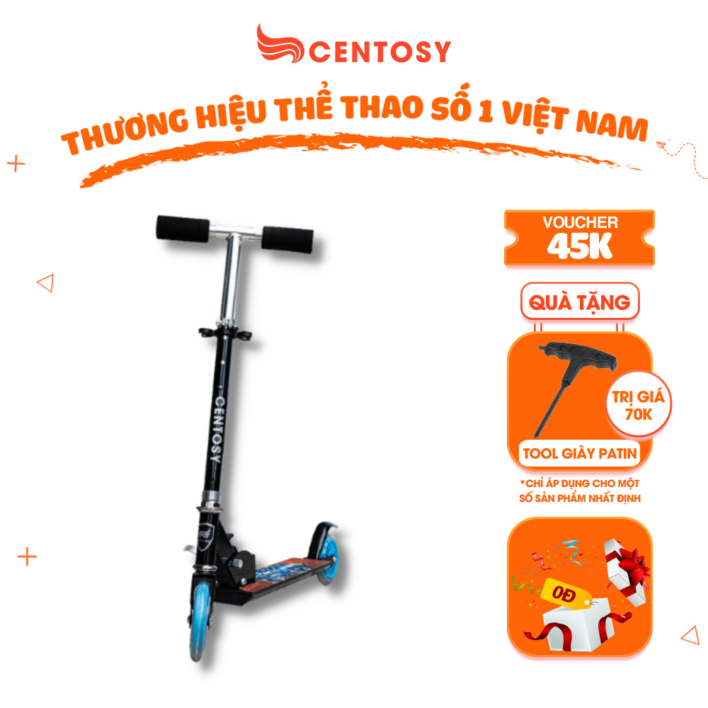 Xe Scooter Trẻ Em Cao Cấp Cougar Centosy C1 - In Hình Bắt Mắt, Có Đèn Nháy