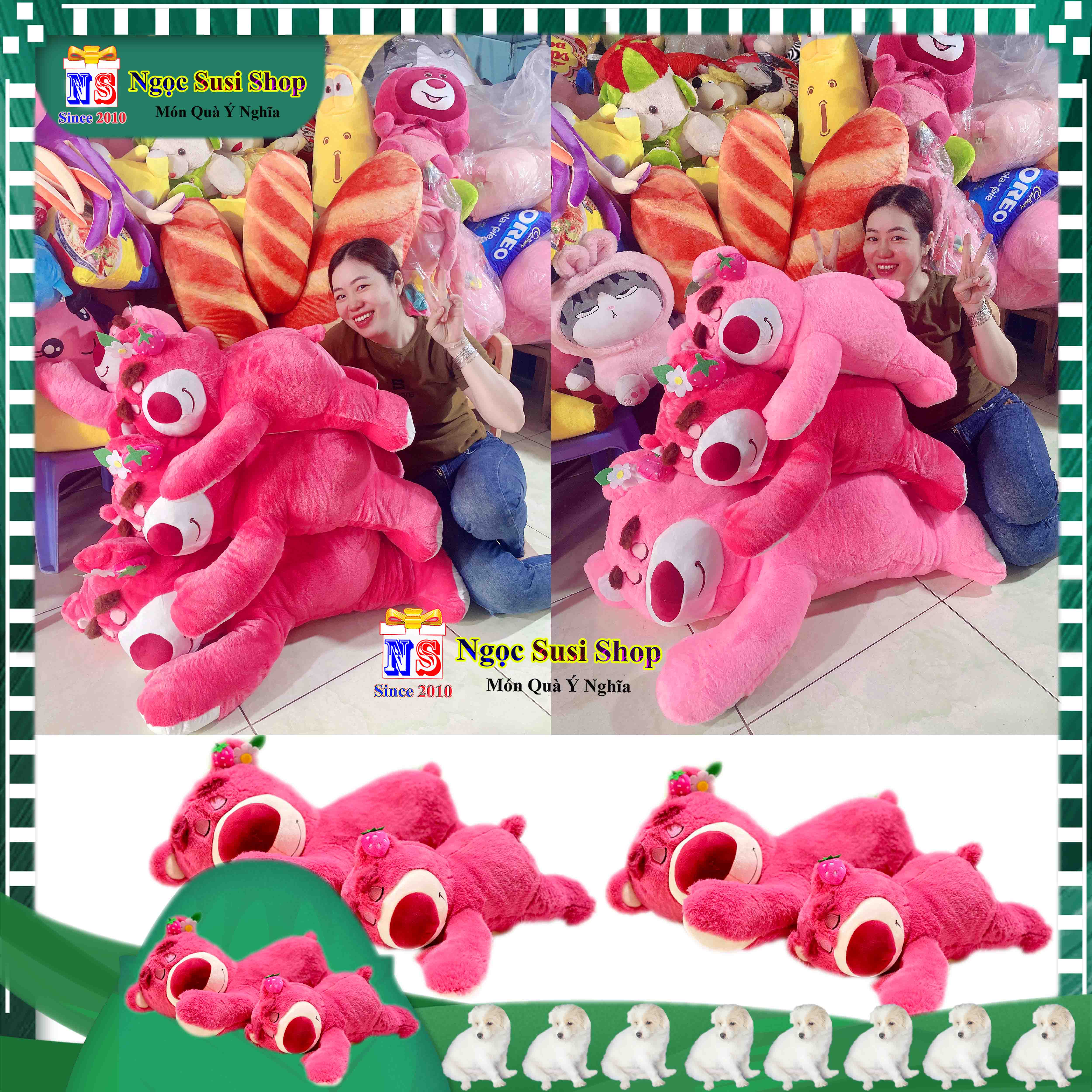 GỐI ÔM THÚ BÔNG CON GẤU DÂU LOTSO NẰM SIÊU TO KHỔNG LỒ CAO CẤP SIÊU CƯNG LÔNG THÚ SIÊU MỊN - GẤU BÔNG HÌNH GẤU DÂU RẤT DỄ THƯƠNG