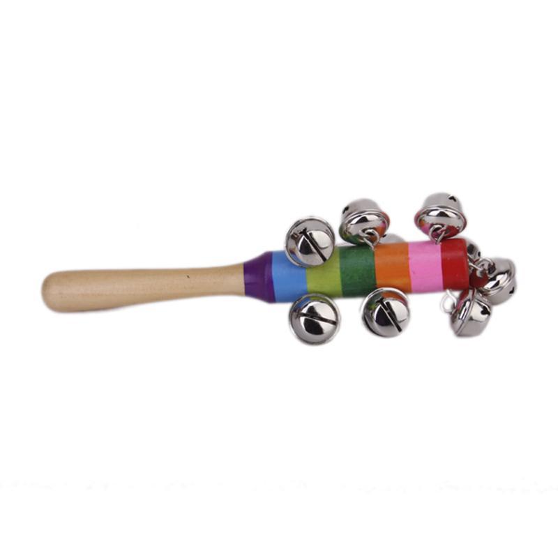 Colorful  HAND BELL Tambourine kid percussion MUSIC TOY Wooden