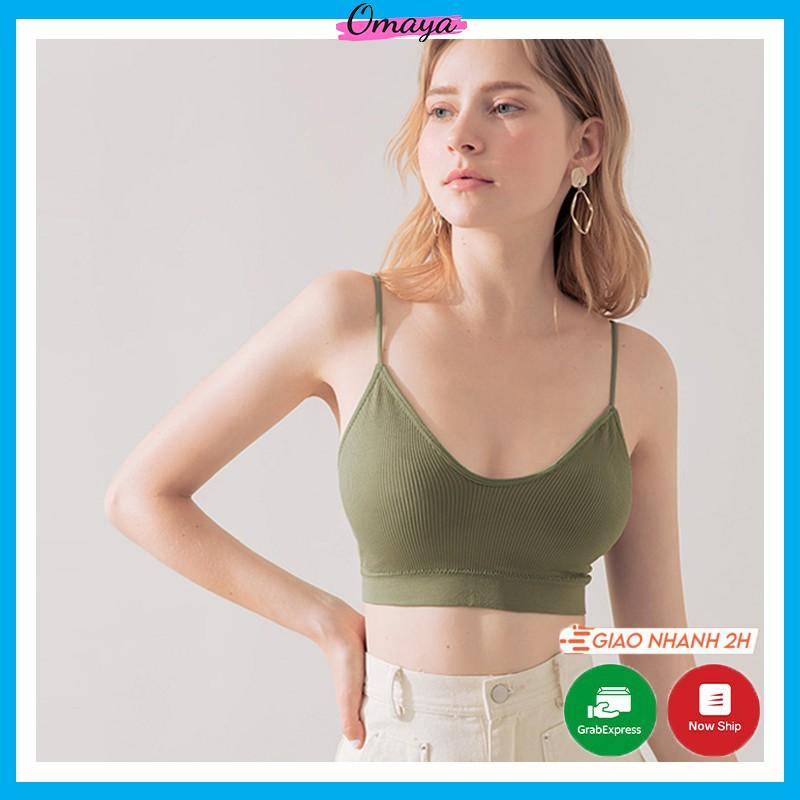 Áo bra 2 dây tập gym yoga co dãn 4 chiều, áo lót nữ cotton quyến rũ OMAYA - BR03