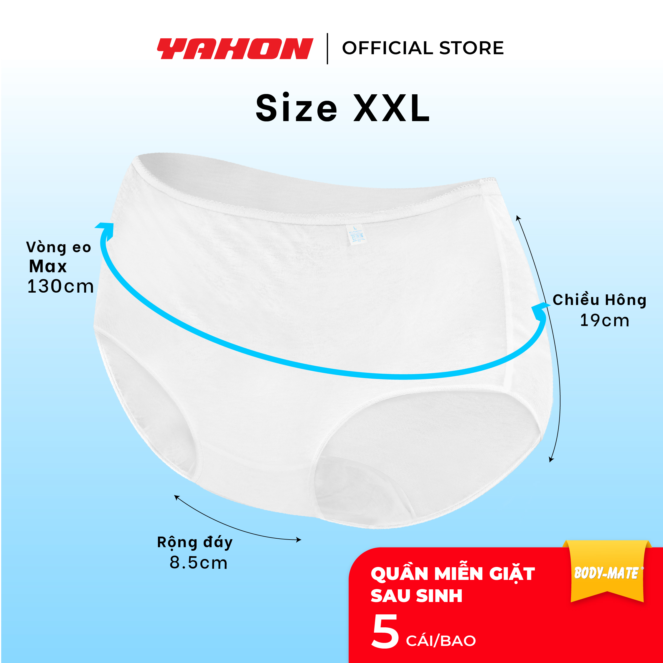 Combo Bao Quần Lót Miễn Giặt Sau Sinh Body-Mate Nữ, 5 Cái/Bao