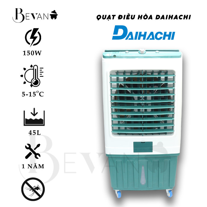 Quạt điều hòa làm mát không khí DAIHACHIO QF-550 Bevano Gia Lai. Máy làm mát không khí nóng xung quanh bạn, mát hơn quạt thông thường và tiết kiệm điện hơn điều hòa.