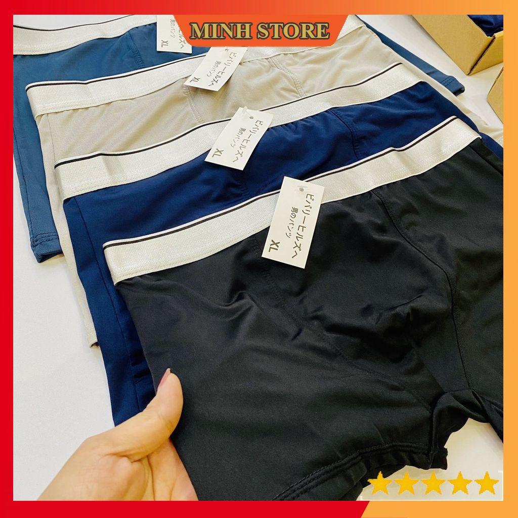 Quần lót nam thun lạnh Boxer, Quần sịp đùi nam co giãn 4 chiều - Hộp 4 quần lót nam thun lạnh cao cấp SDN01 - MS66