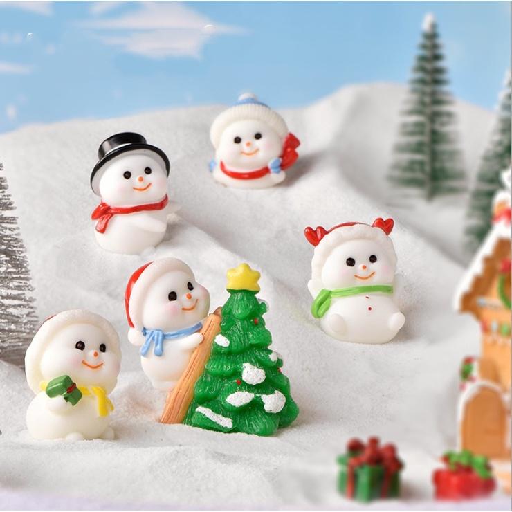 Mô hình người tuyết, ông già Noel chui ống khói cho các bạn trang trí tiểu cảnh Giáng Sinh, DIY