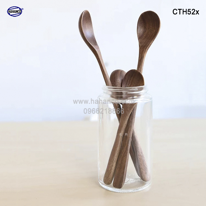 Thìa cafe mini gỗ Óc Chó nhập khẩu Mỹ, thìa xuất Nhật (CTH522) Dùng múc giá vị , decor trang trí, chụp ảnh