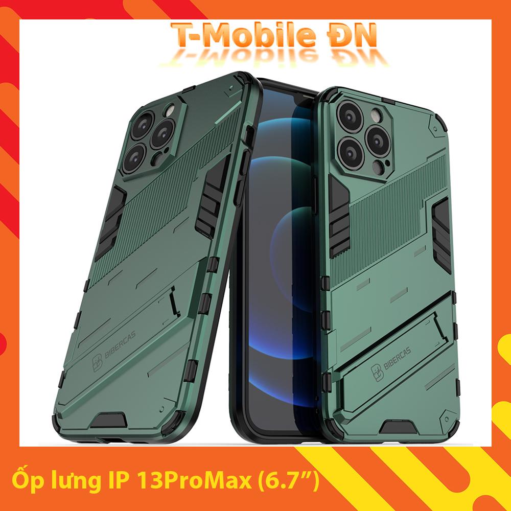 Ốp lưng cho iPhone 13 Pro Max, Ốp chống sốc Iron Man PUNK cao cấp kèm giá đỡ cho iPhone 13 Pro Max