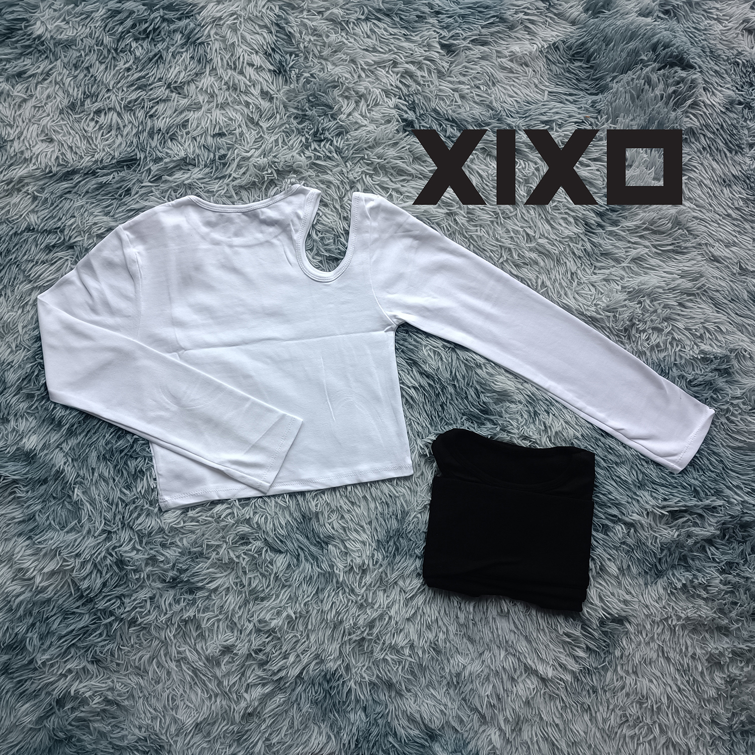 Áo croptop tay dài khoét vai thời trang XIXO cao cấp - mã ATN0046