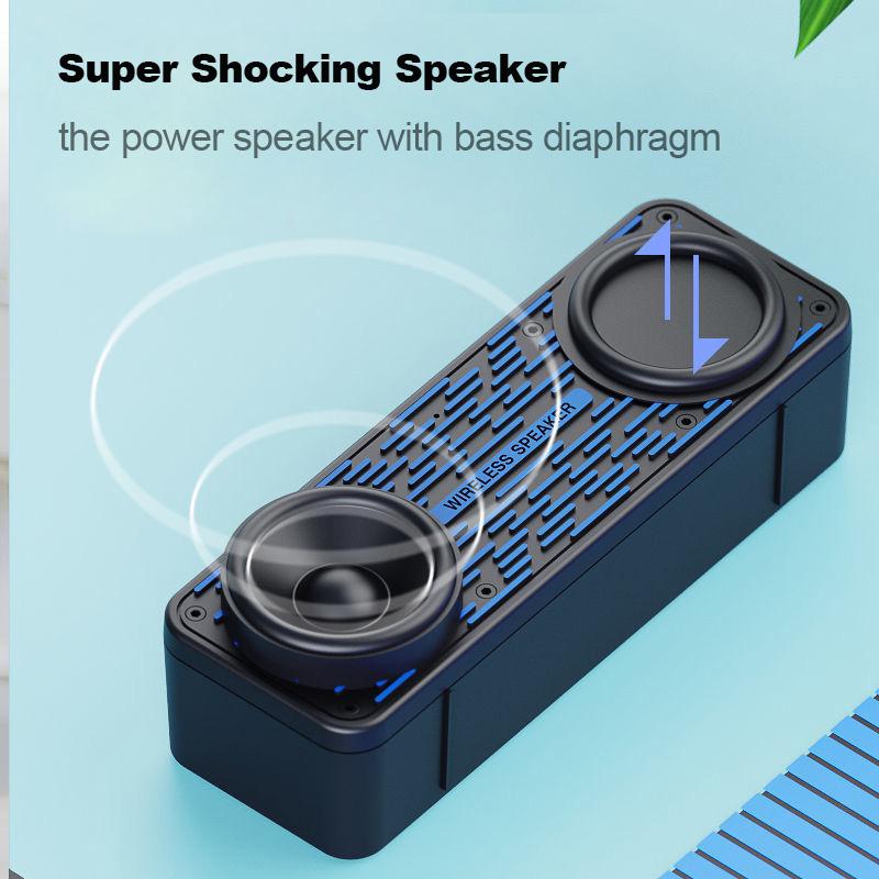 Loa Bluetooth di động, loa ngoài trời không dây của TWS Bluetooth 5.0 với loa siêu trầm âm thanh nổi 3D, pin 2000 mAh tích hợp Color: blue