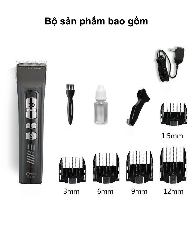 Tông Đơ Cắt Tóc Trẻ Em CODOS CHC-922 Chuyên Nghiệp, Gọn Nhẹ, Dễ sử dụngTẶNG Áo Choàng Cắt Tóc- Tăng Đơ Cắt Tóc Trẻ Em