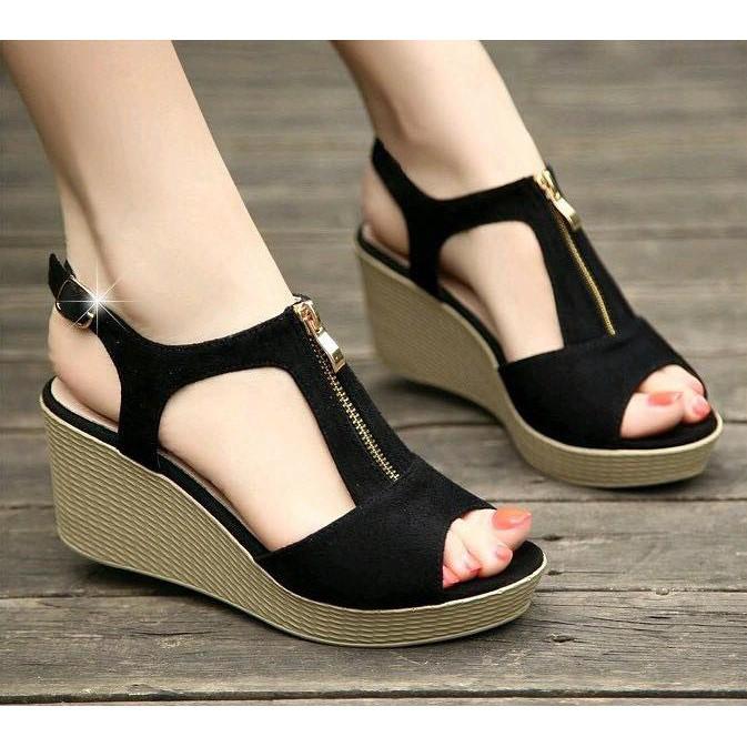 Giày cao gót 9 phân đế xuồng khóa kéo LT