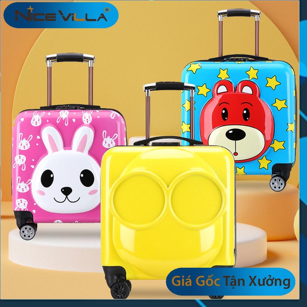 Vali Kéo Trẻ Em. Vali Size 18 inch Cho Bé Trai Và Gái, Dập Nổi 3D Dễ Thương