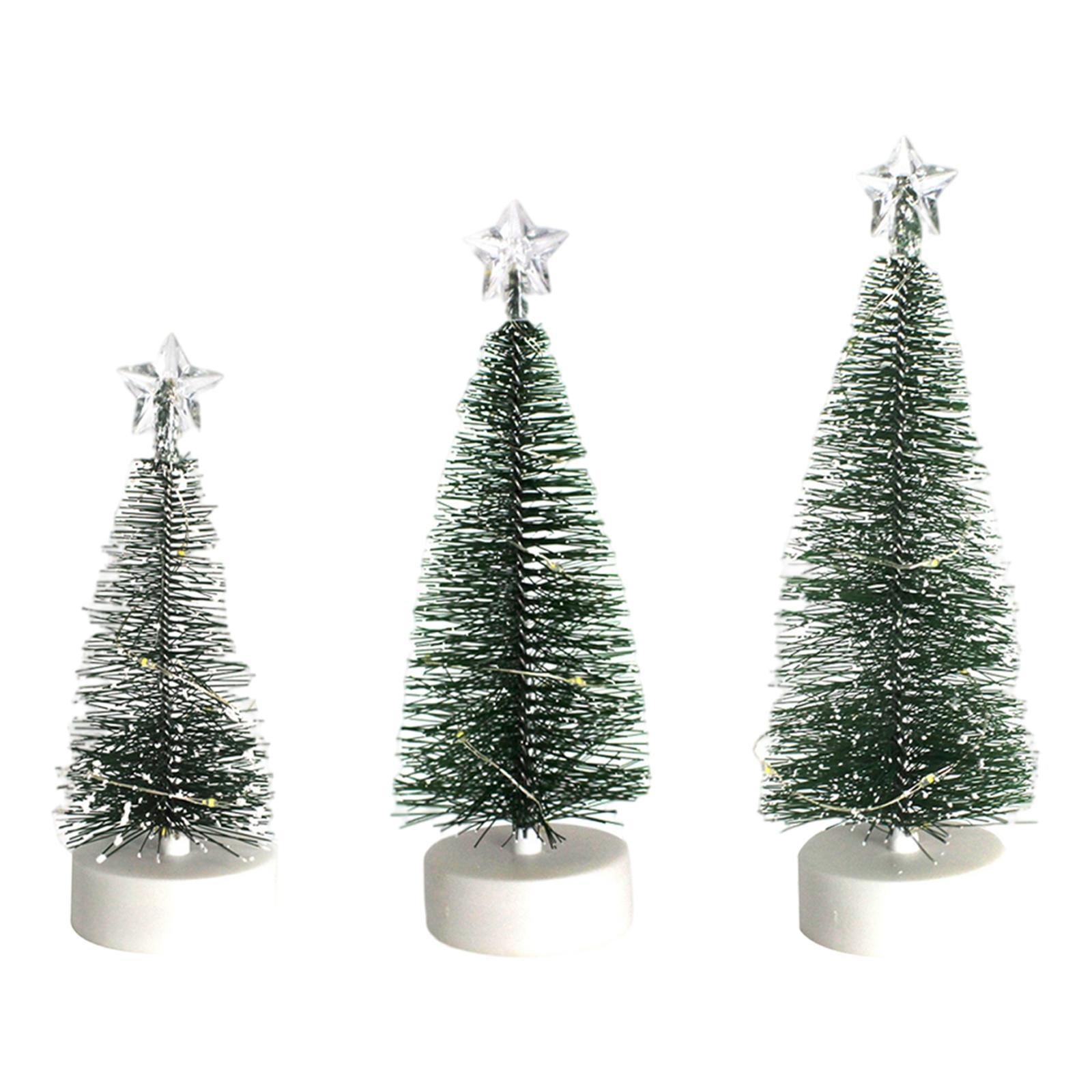 Set of 3 Miniature Christmas Trees Decorations  for Party Festival 3pcs S