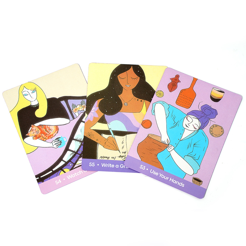 [Mạ Cạnh] Bộ Bài Sacred Self Care Oracle Hộp Thiếc Mạ Cạnh Tím 55 Lá Tặng File Tiếng Anh Và Đá Thanh Tẩy