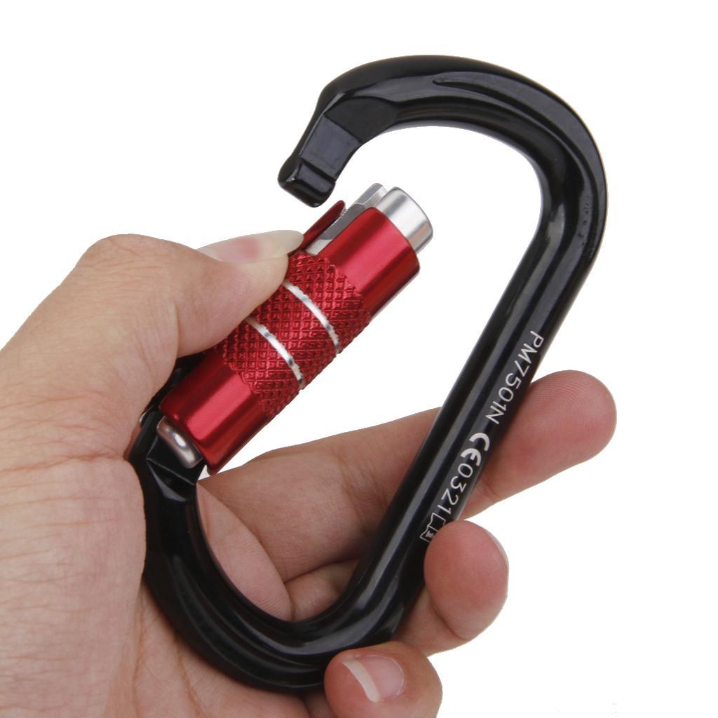 24KN Mountaineering Climbing O Shape Self-locking Aluminum Carabiner