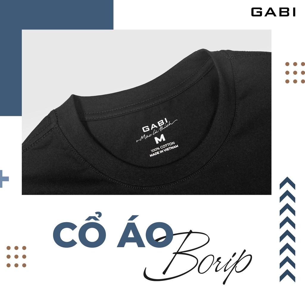 Áo thun Nam cổ tròn GABI chất liệu cotton dày dặn, thấm hút mồ hôi tốt, màu đen trắng, form Regular phù hợp, lịch lãm