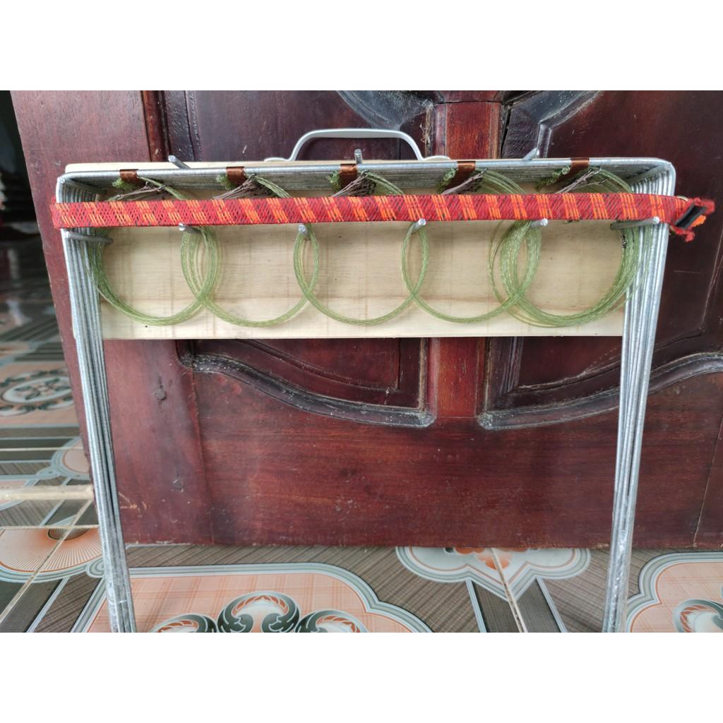 Thòng khung bẫy chồn, quốc, bịp, đa đa, gà đồng tặng 5 sợi sơ cua, cước nhật màu xanh.