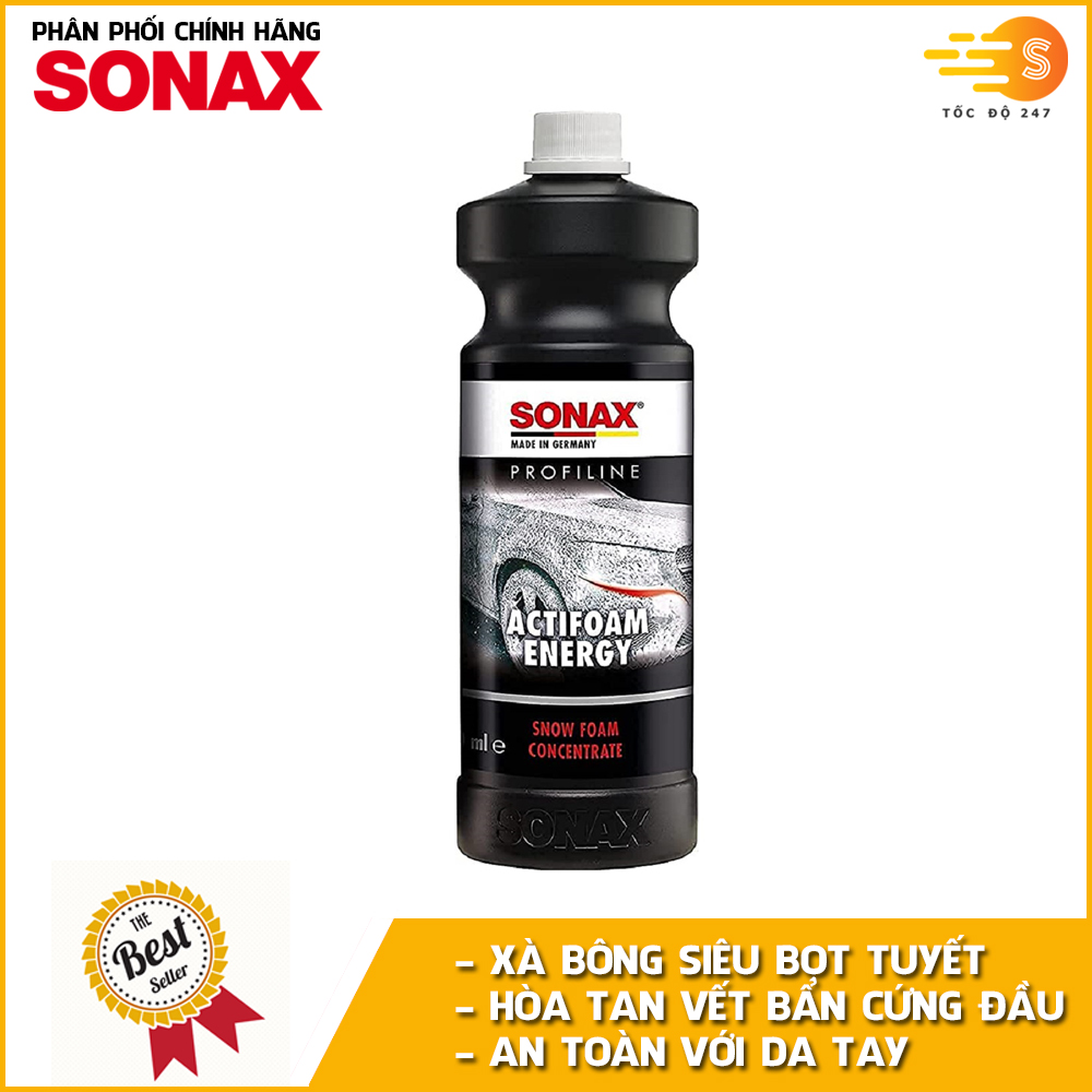 Xà bông rửa xe siêu bọt tuyết Actifoam Anergy Profiline Sonax 618300 1Lít - Tạo dc nhiều bọt tuyết mịn, hòa tan chất bẩn cứng đầu, cặn bám, dầu mỡ