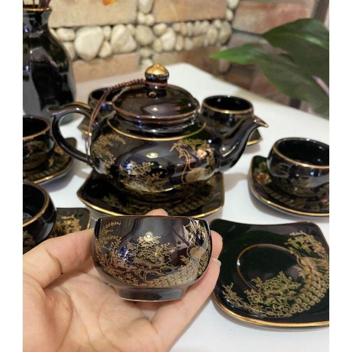 BỘ ẤM CHÉN CAO CẤP VẼ VÀNG – QUÀ TẶNG GỐM SỨ SANG TRỌNG