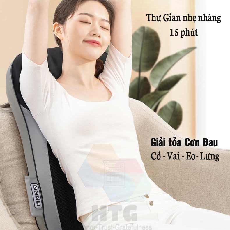 Đệm Massage Toàn Thân 918-7 Chế Độ Massage 3D, Tích Hợp Nhiệt Hồng Ngoại, 3 Cường Độ Xoa Bóp, 3 Mức Rung và Chườm Nóng, hàng chính hãng