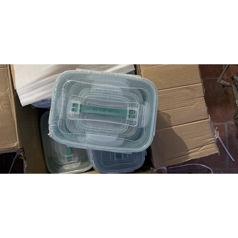 Sét 5 Hộp Đựng Đồ Tủ Lạnh Đa Năng 2 Lớp Cao Cấp Có Nắp Đạy Đựng Thực Phẩm - Giao Hàng Toàn Quốc