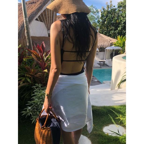 Bikini, đồ bơi 1 mảnh liền thân đan 2 dây lưng cá tí