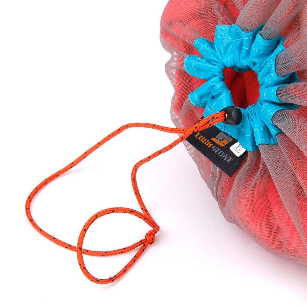 2 Pieces Mesh Drawstring Bag Mesh Stuff Sack for Camping Outdoor Sports S+XL