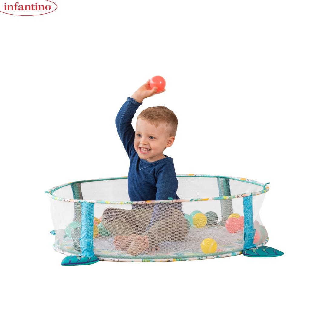 Thảm Chơi Kiêm Quây Bóng 3IN1 Jumbo INFTANTINO Cho Bé Giúp Phát Triển Các Kỹ Năng Vận Động Kèm 5 Đồ Chơi Treo Và Bóng