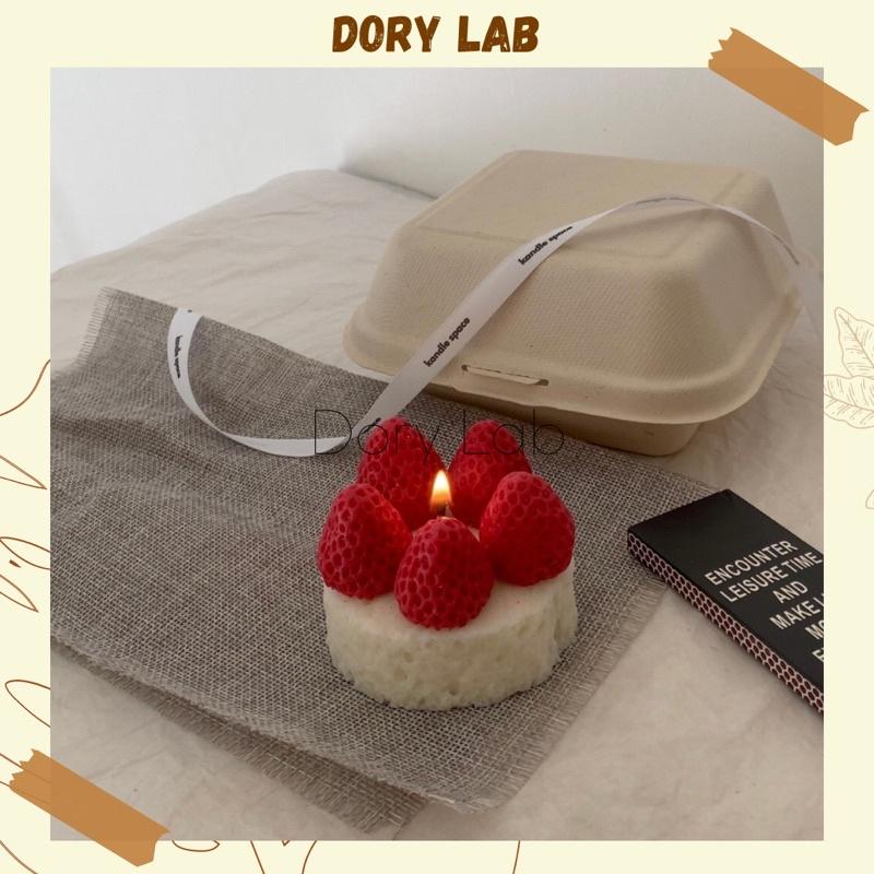 Nến Thơm Bánh Kem Dâu Tây Handmade Không Khói, Quà Tặng Ý Nghĩa - Dory Lab