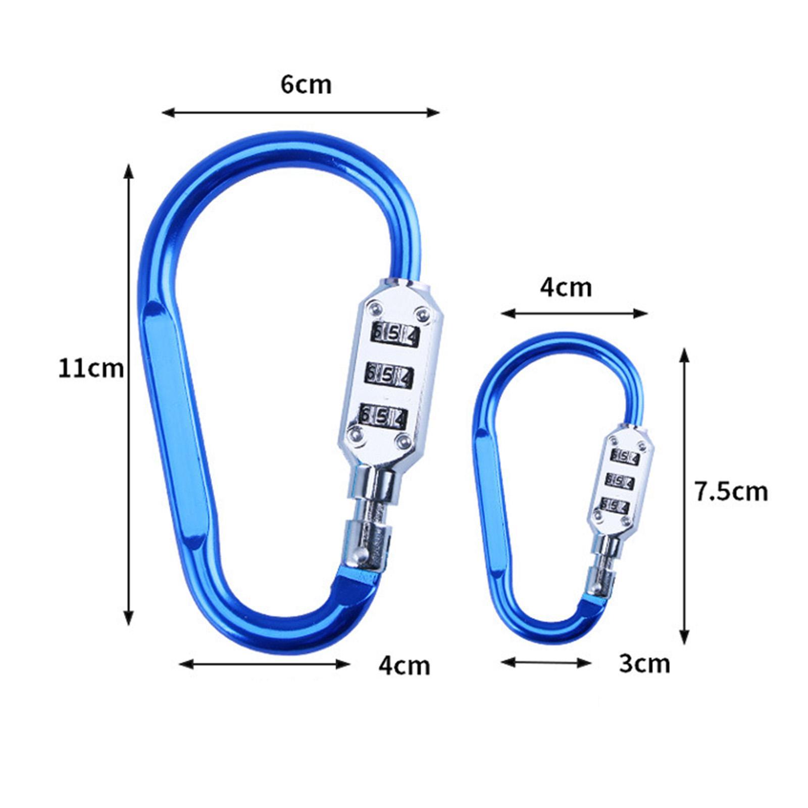 Carabiner Lock 3 Digit, Easy to Set Padlock Fits for Hasp Storage Storage Sports Locker