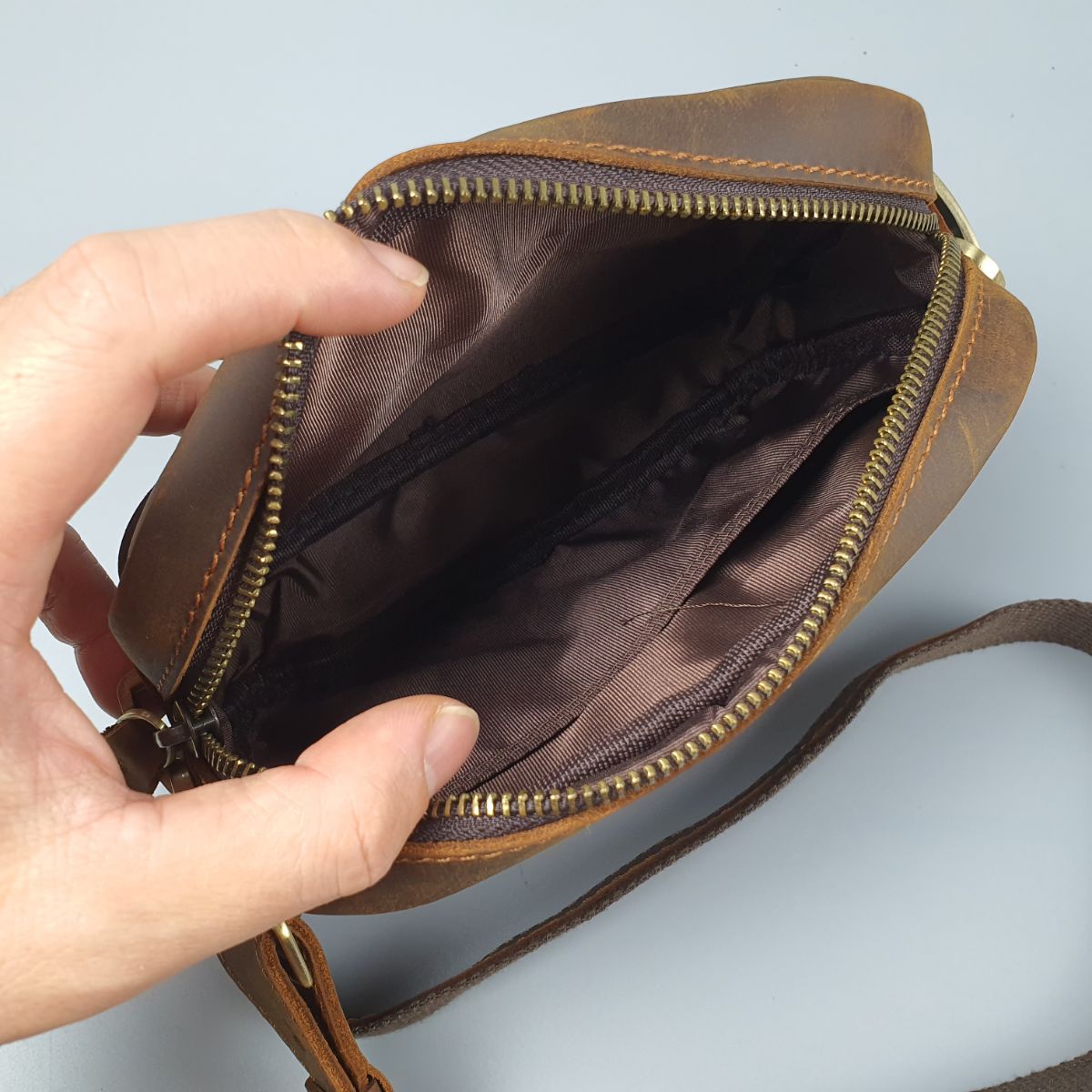 Túi đeo chéo clutch cầm tay da bò sáp TD118 - BH 3 năm - CAM KẾT HÀNG Y ẢNH CHỤP