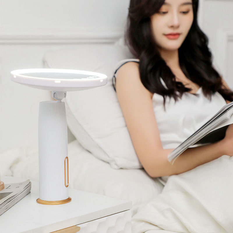 Gương đèn led cảm ứng xoay 360 độ thông minh - Gương trang điểm để bàn 19cm nhiều màu decor phòng ngủ đẹp và quà tặng bạn gái