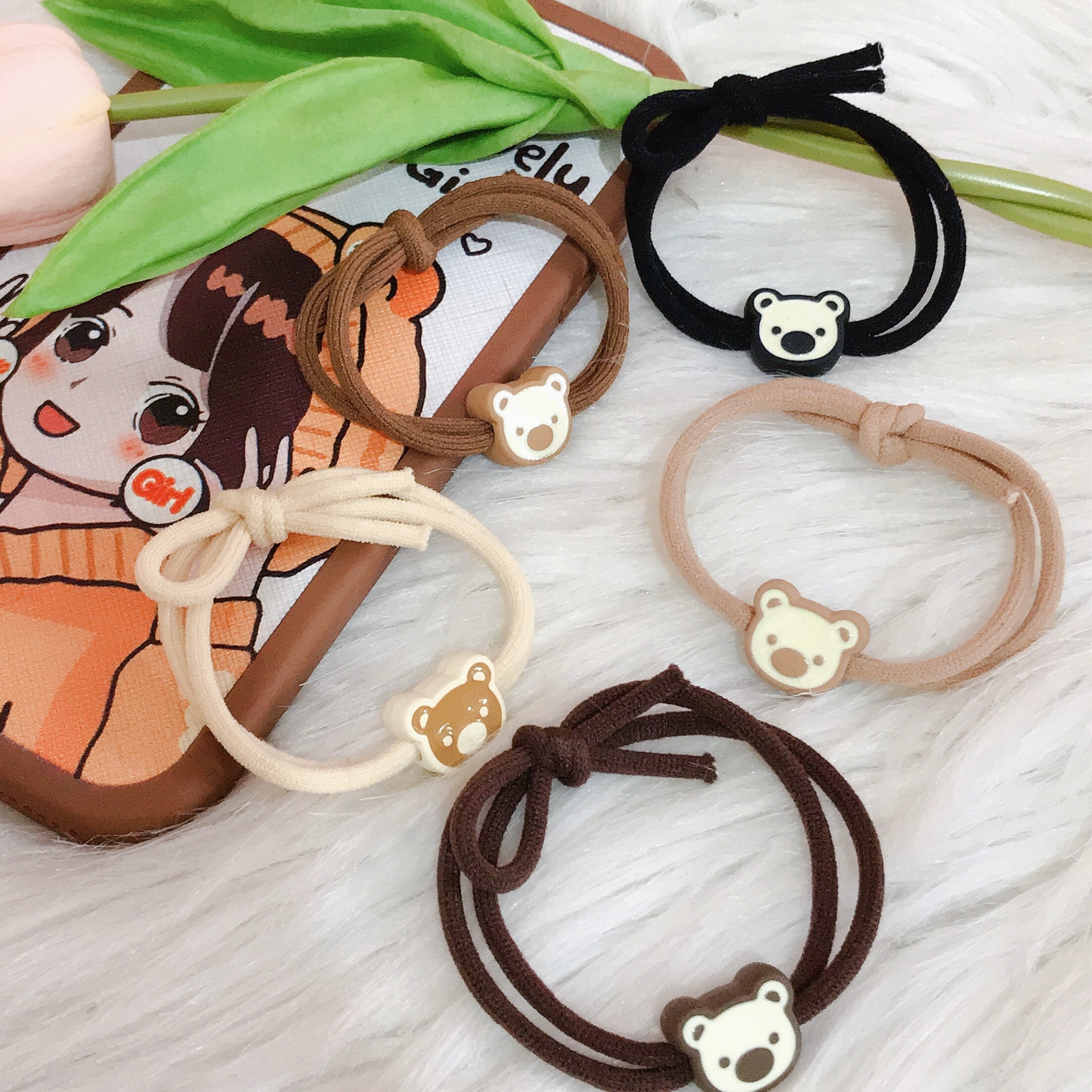 Dây Buộc Tóc Hình Gấu Nhỏ Xinh Xắn Kiểu Hàn Quốc Cho Bạn Gái