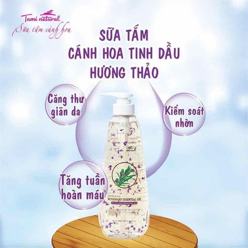 Sữa Tắm Cánh Hoa Tinh Dầu Hương Thảo 600ml TAMI NATURAL