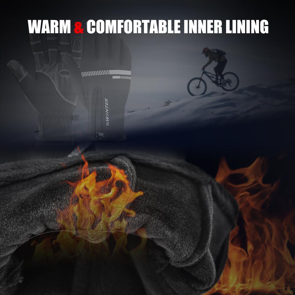 Găng tay đi xe đạp mùa đông Nam nữ ngón tay bấm được màng hình cảm ứng