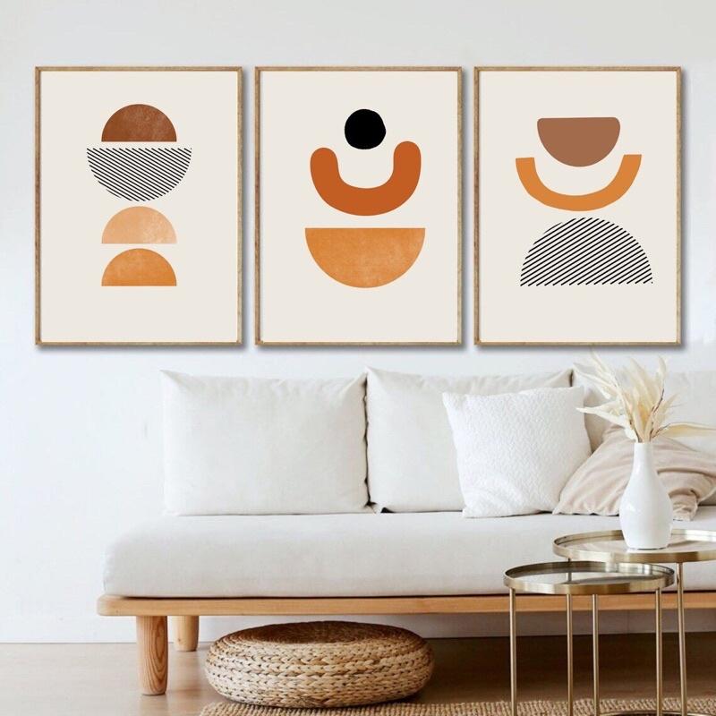 Bộ tranh 3 bức canvas hiện đại - trừu tượng