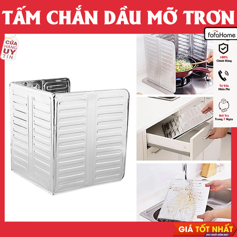 Dụng Cụ Chắn Dầu Mỡ Tấm Chắn Gió Cho Bếp Gas Size 32.5*84cm Trơn Gấp Gọn Dễ Vệ Sinh