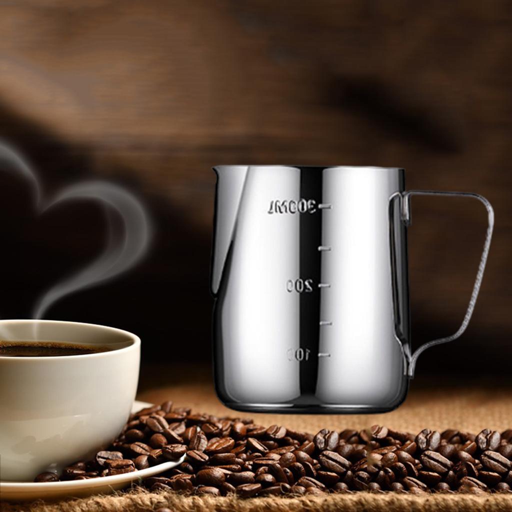 Stainless Steel Milk Pour Pot Frothing Jug Frother Coffee Cup Drink Mug