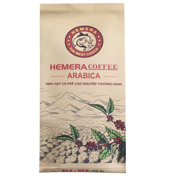 Hình ảnh CÀ PHÊ HẠT 100% ARABICA CẦU ĐẤT RANG MỘC HEMERA COFFEE 250GR